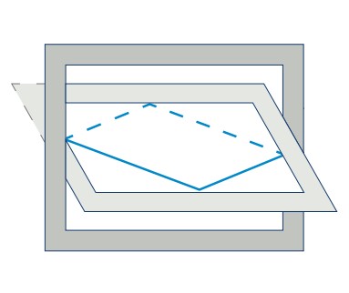 Schwingflügel unten einwärts